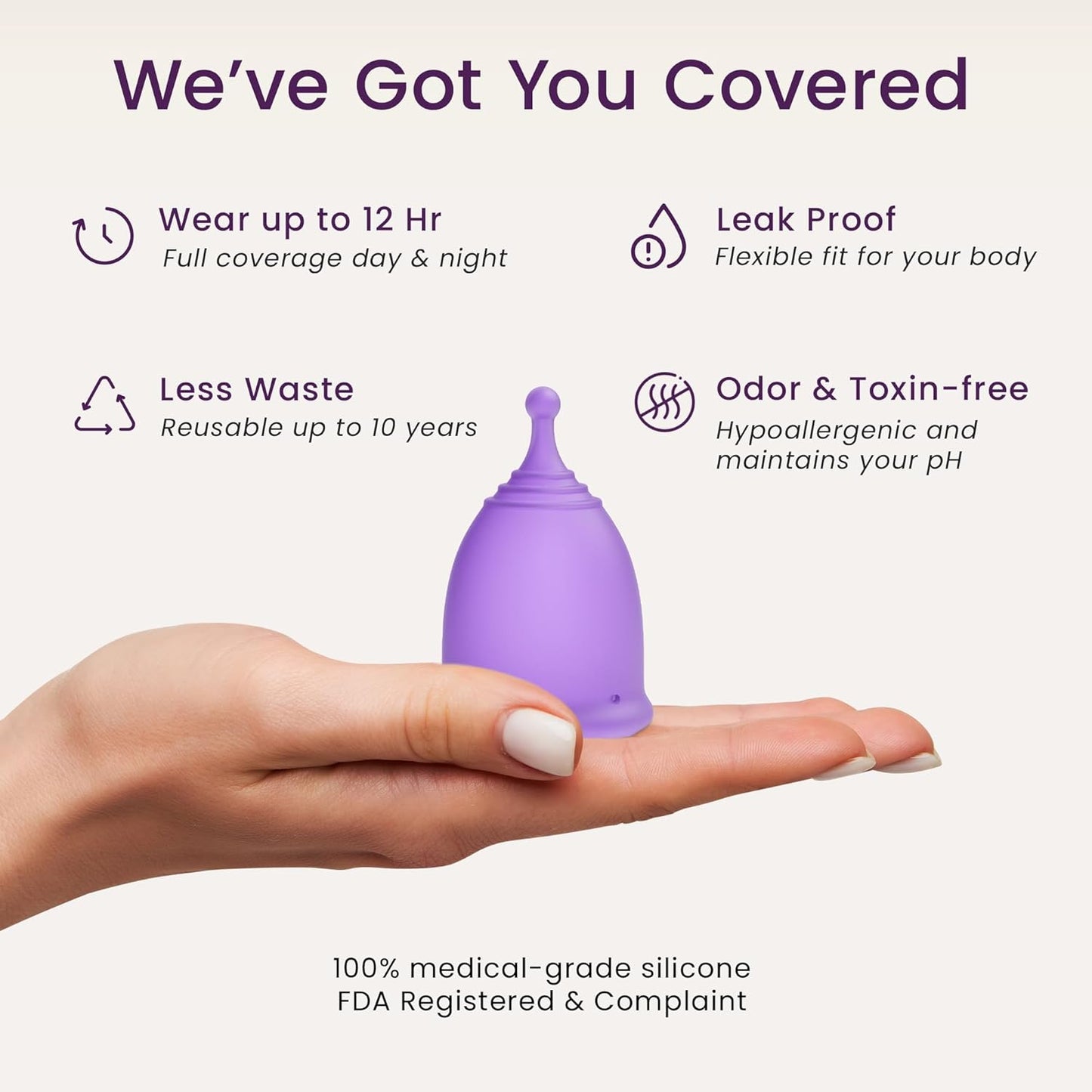 Reusable Menstrual Cup – Eco-Friendly, Comfortable & Safe (Small & Regular Sizes)
