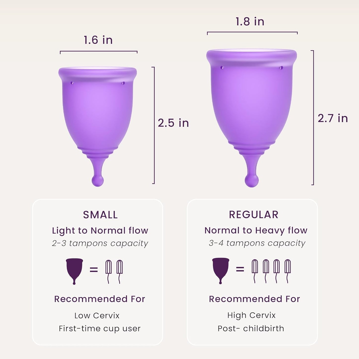 Reusable Menstrual Cup – Eco-Friendly, Comfortable & Safe (Small & Regular Sizes)