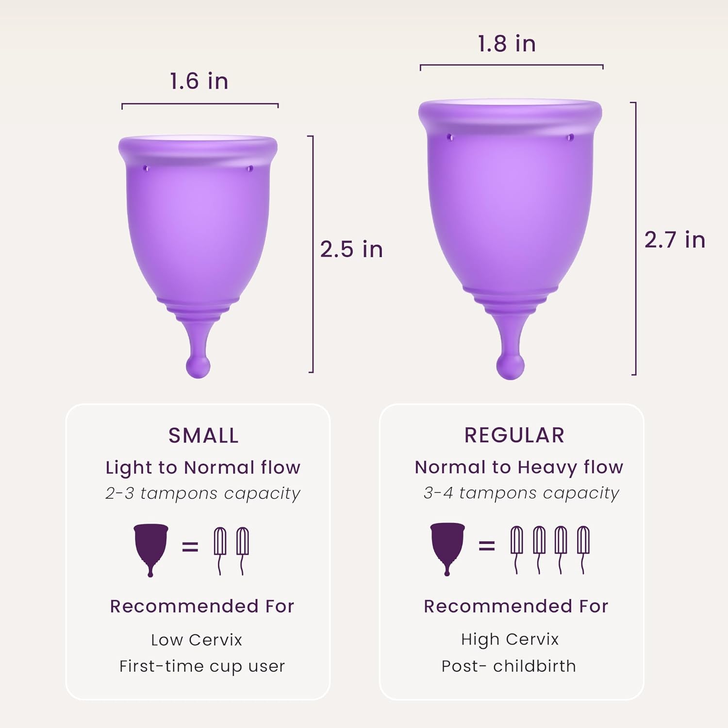 Reusable Menstrual Cup – Small & Regular Sizes – Eco-Friendly, Comfortable, Safe