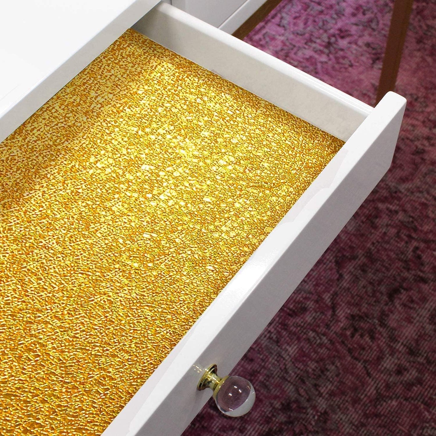 Waterproof Golden Aluminum Foil – Peel & Stick Kitchen Cabinet Wrap for Easy Home Makeovers