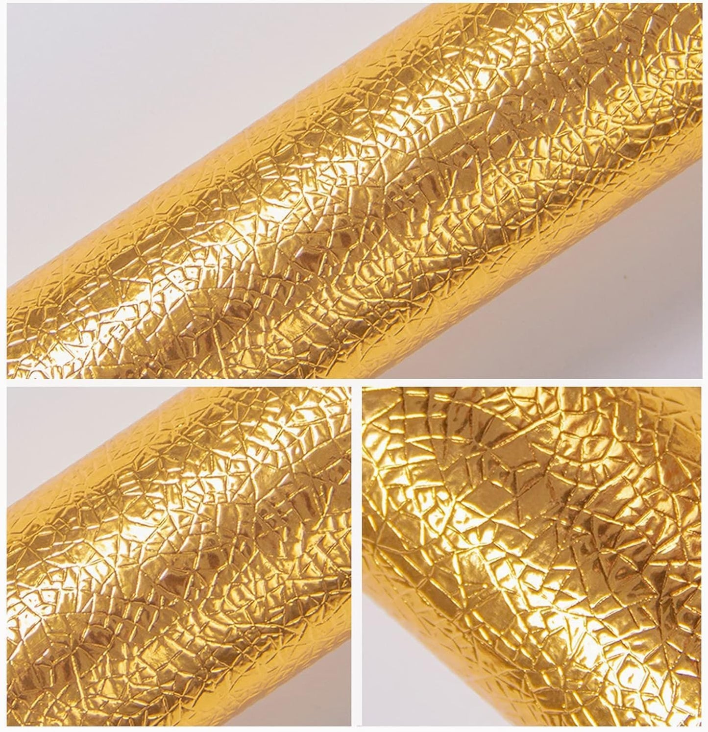 Waterproof Golden Aluminum Foil – Peel & Stick Kitchen Cabinet Wrap for Easy Home Makeovers