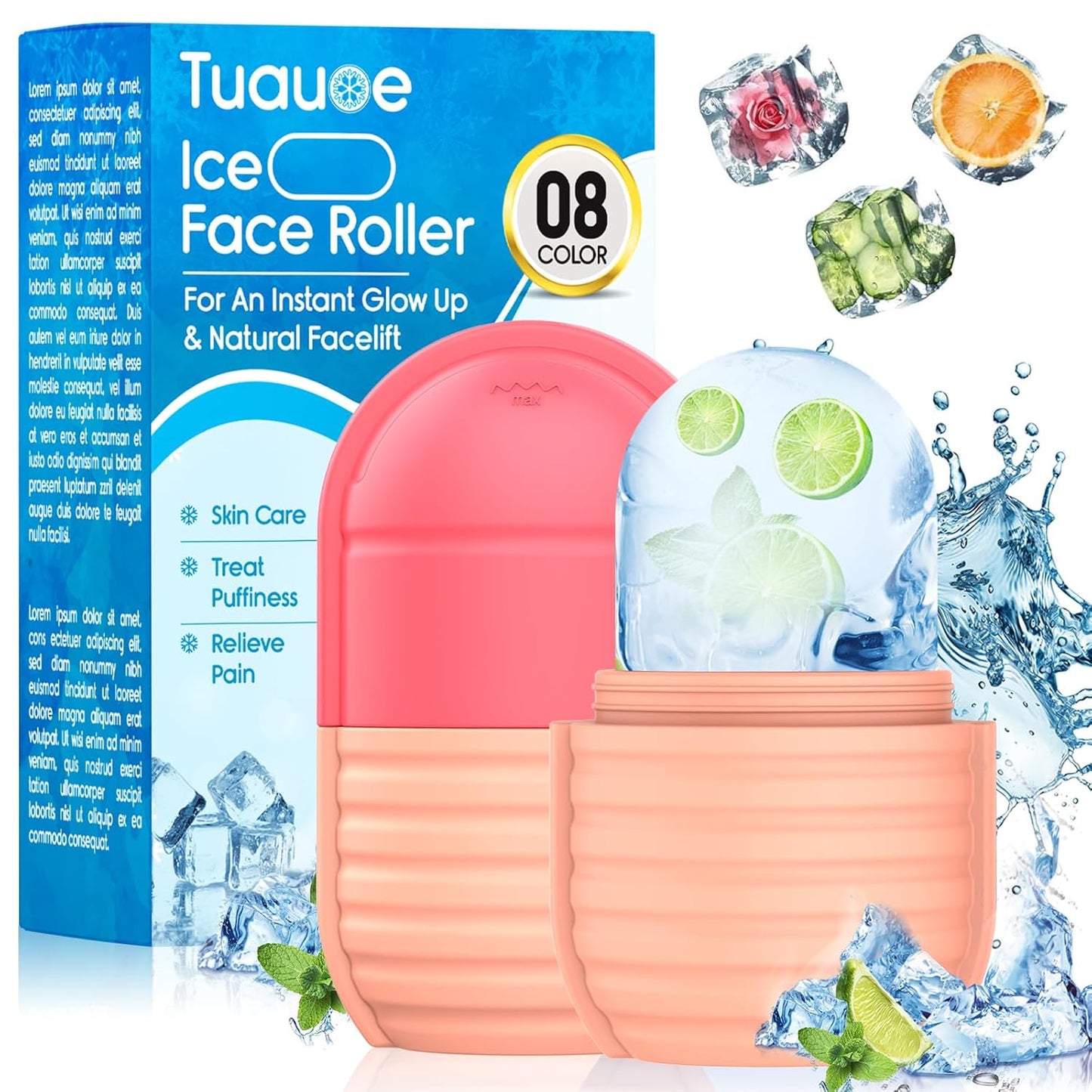 Face Ice Roller – Silicone Beauty Tool for Pore Tightening, Puffiness Relief & Glowing Skin