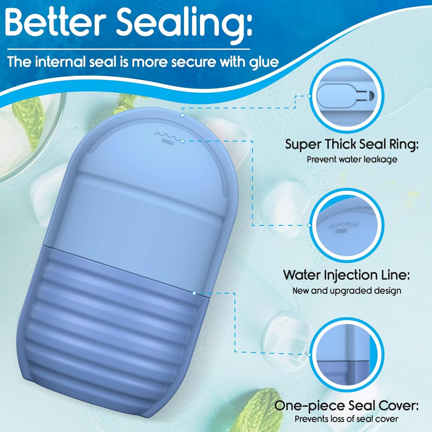 Face Ice Roller – Silicone Beauty Tool for Pore Tightening, Puffiness Relief & Glowing Skin