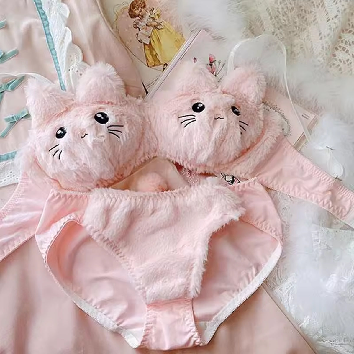 Cute Cat Bra Set – Perfect Comfort & Playful Style