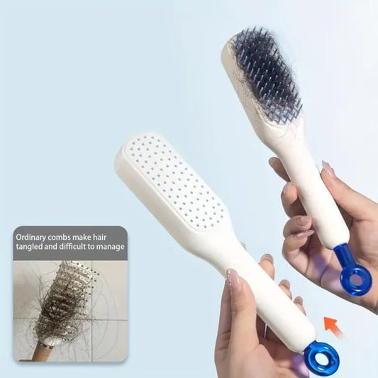 ✨ Self-Cleaning Hair Brush – Say Goodbye to Tangled & Dirty Bristles!