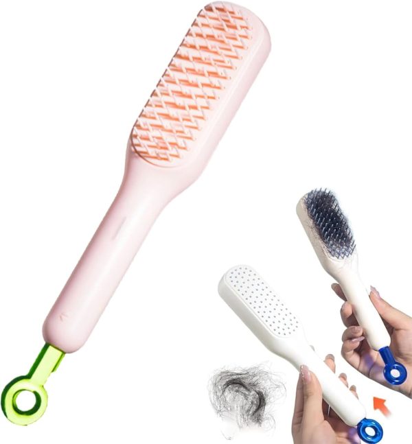 ✨ Self-Cleaning Hair Brush – Say Goodbye to Tangled & Dirty Bristles!